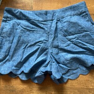 NWT Loft Scallop Riviera Denim Shorts size 8